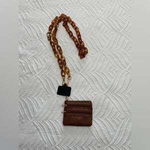 Save The Girl Women’s Brown Ice Chain Pouch Purse.
